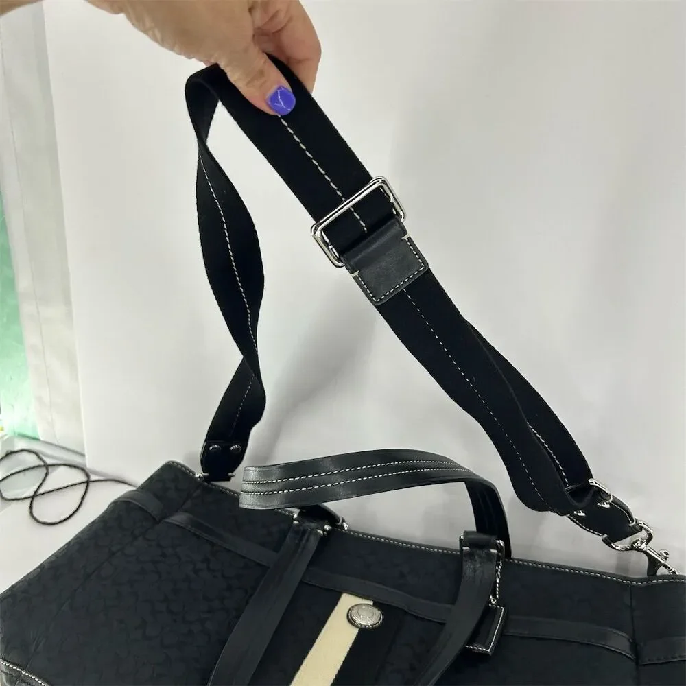 Coach Women's Black Canvas & Leather Tote Bag with Dust Bag EUC - Picture 9 of 16